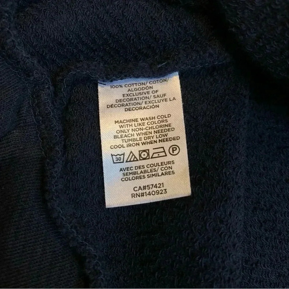 LOFT XL Navy Embroidered Ruffle Top Sweatshirt Feminine - Picture 5 of 9